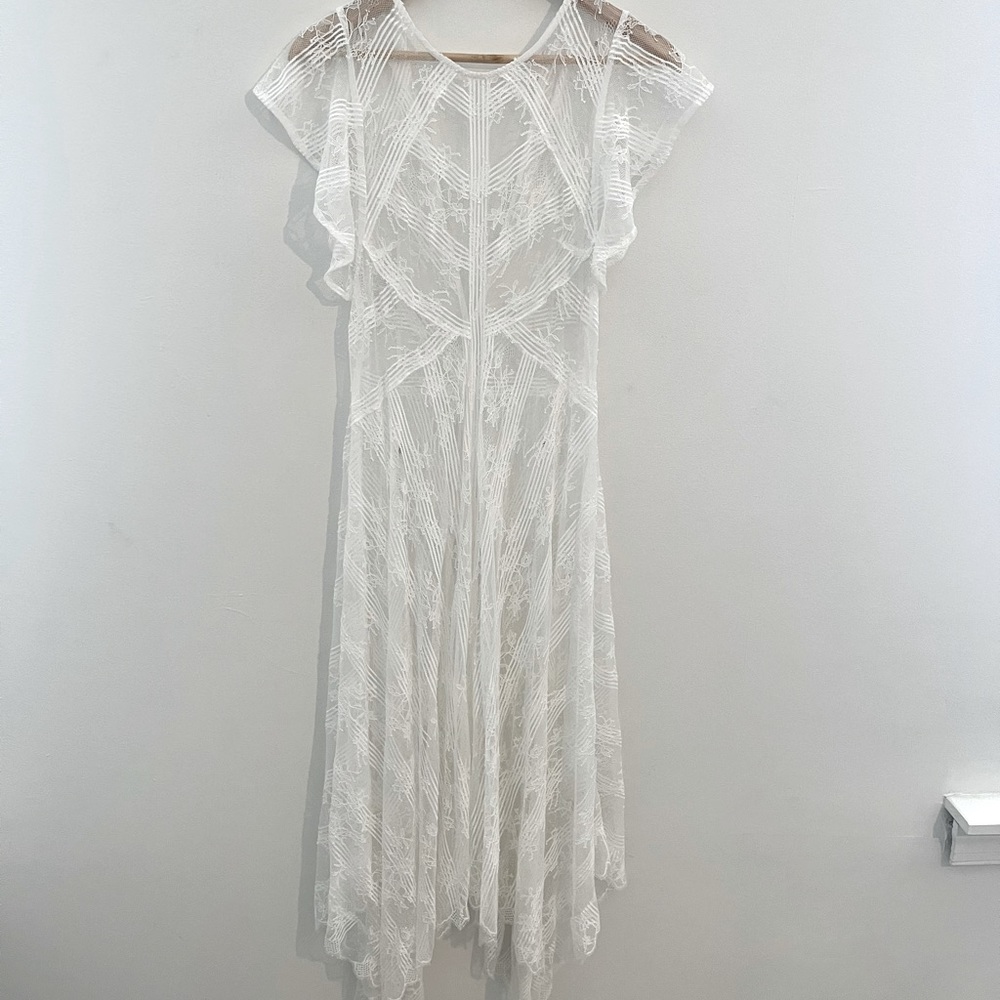 Free People White lace maxi dress